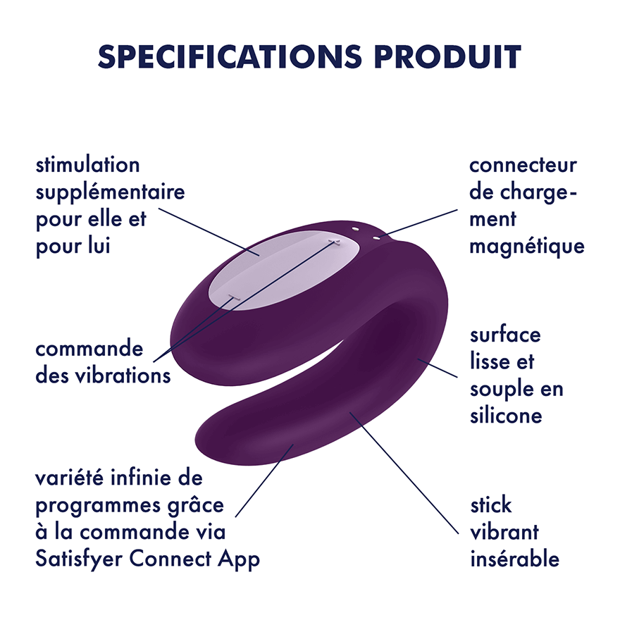 SATISFYER - DOUBLE JOY CON APP MORADO