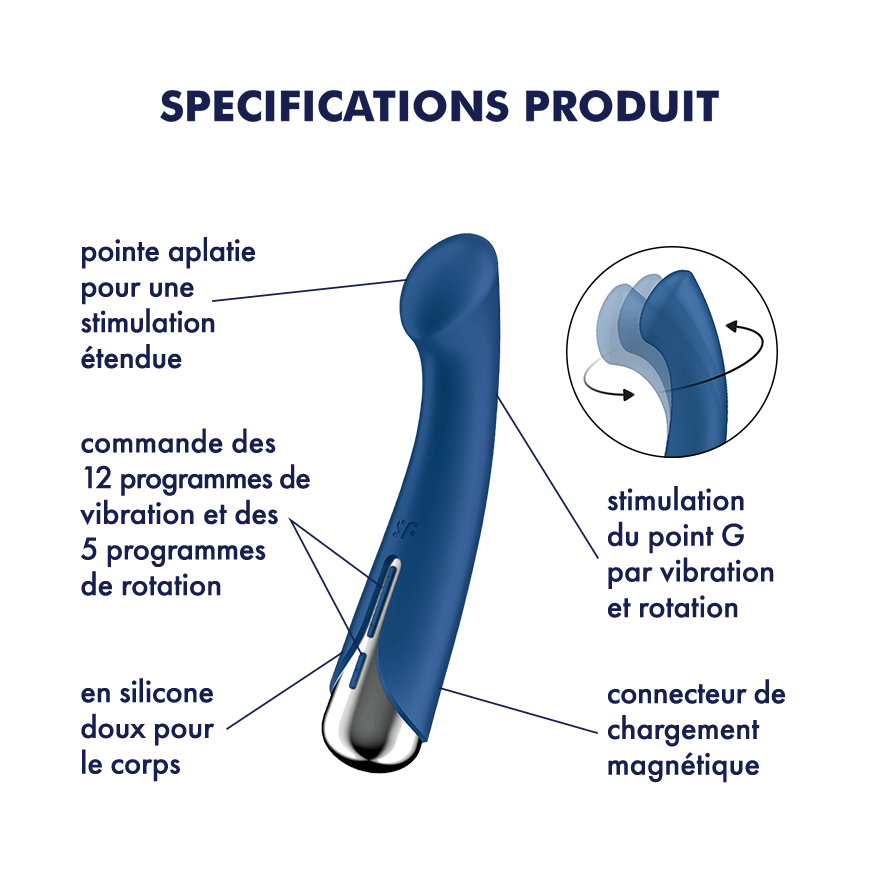 SATISFYER - SPINNING G-SPORT 1 VIBRADOR ROTADOR ROJO