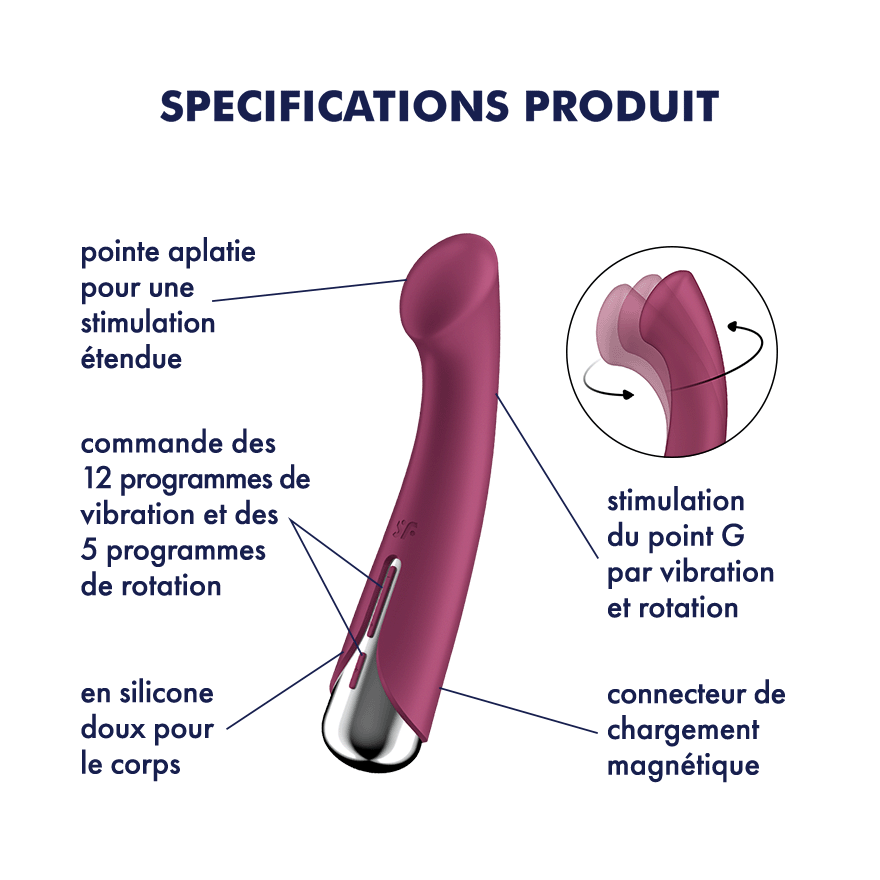 SATISFYER - SPINNING G-SPORT 1 VIBRADOR ROTADOR ROJO