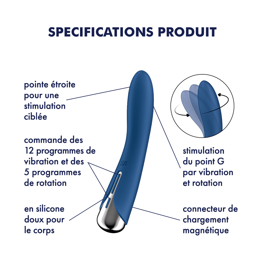 SATISFYER - SPINNING VIBE 1 VIBRATEUR ROTATEUR G-SPOT ROUGE