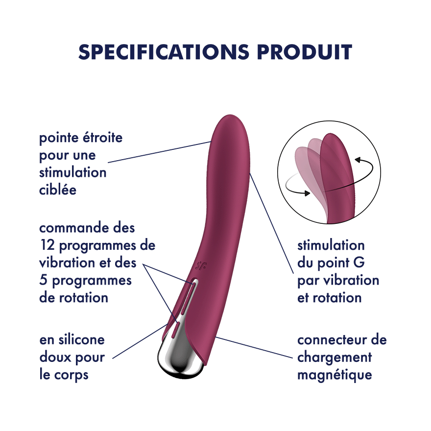 SATISFYER - SPINNING VIBE 1 VIBRATEUR ROTATEUR G-SPOT ROUGE