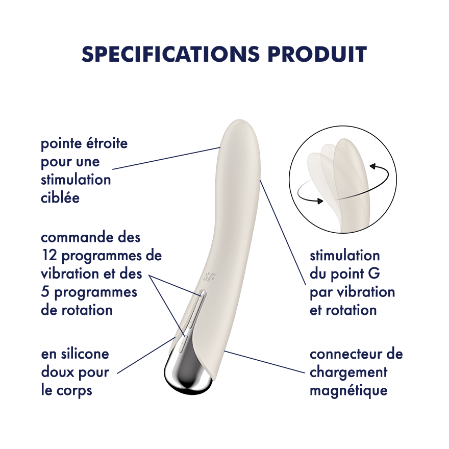 SATISFYER - SPINNING VIBE 1 VIBRATEUR ROTATEUR G-SPOT ROUGE