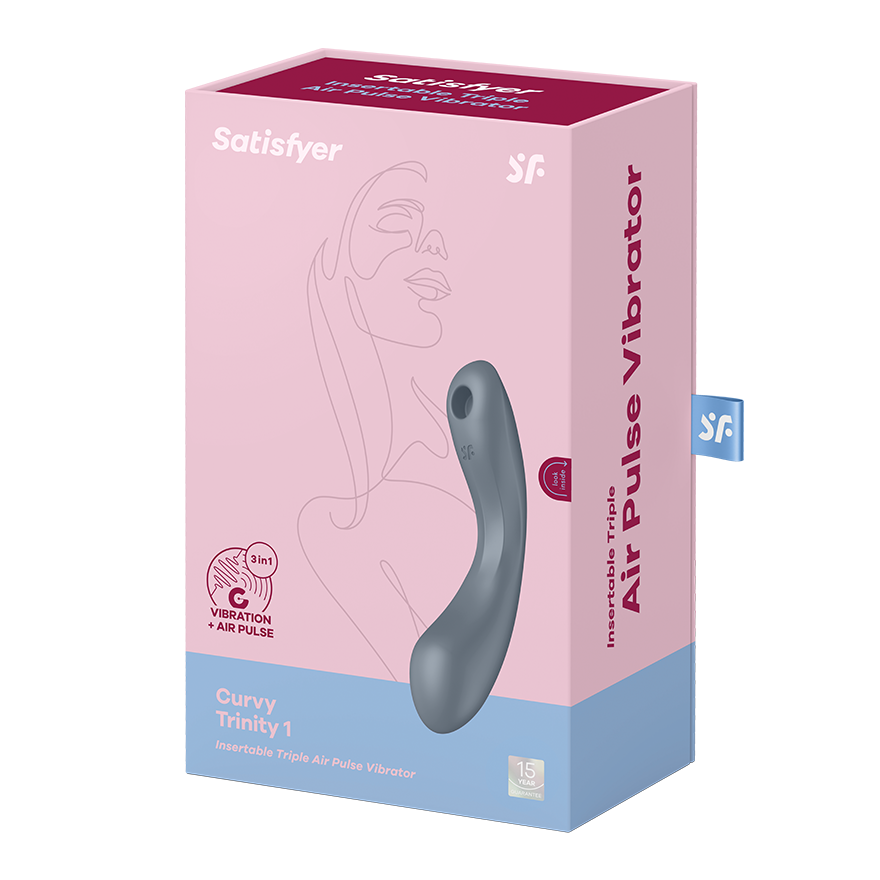 SATISFYER - CURVE TRINITY 1 AIR PULSE VIBRATION GRIS