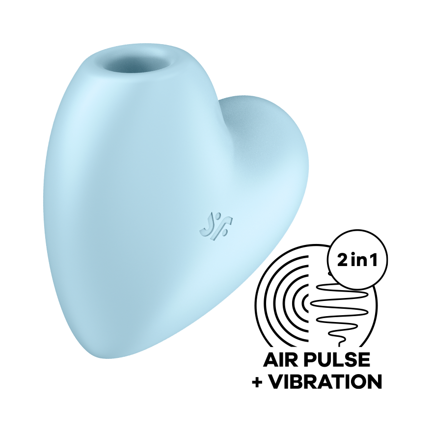 SATISFYER - CUTIE HEART ESTIMULADOR Y VIBRADOR AZUL