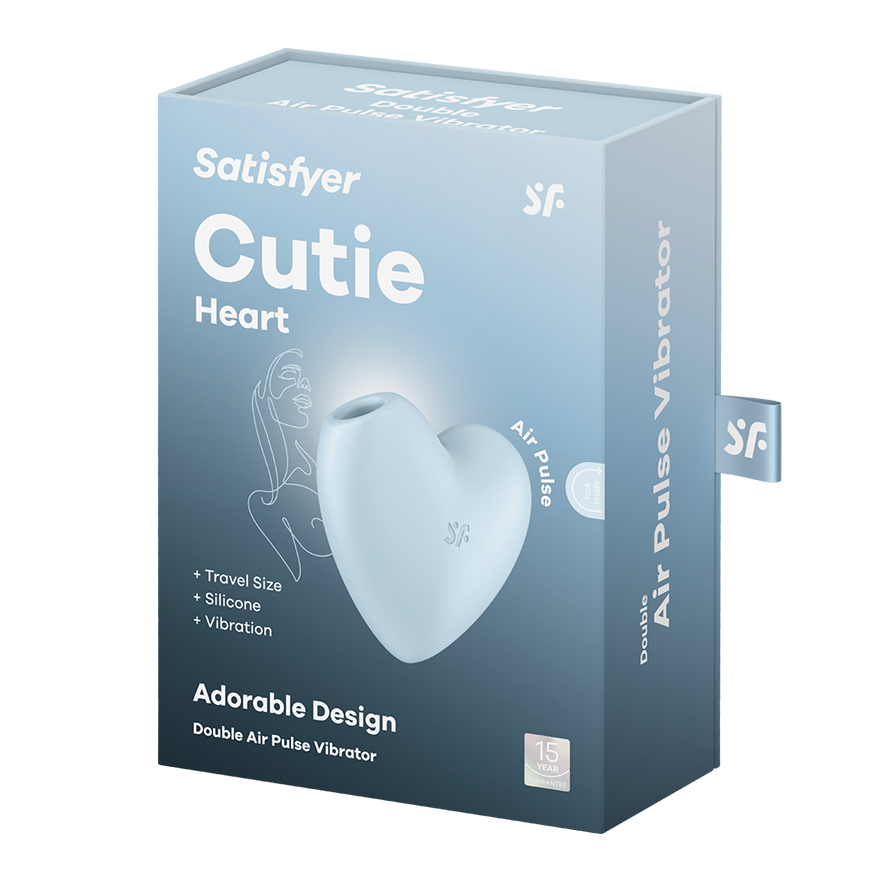 SATISFYER - CUTIE HEART ESTIMULADOR Y VIBRADOR AZUL