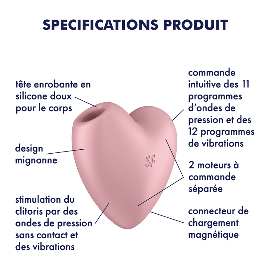 SATISFYER - CUTIE HEART ESTIMULADOR Y VIBRADOR AZUL