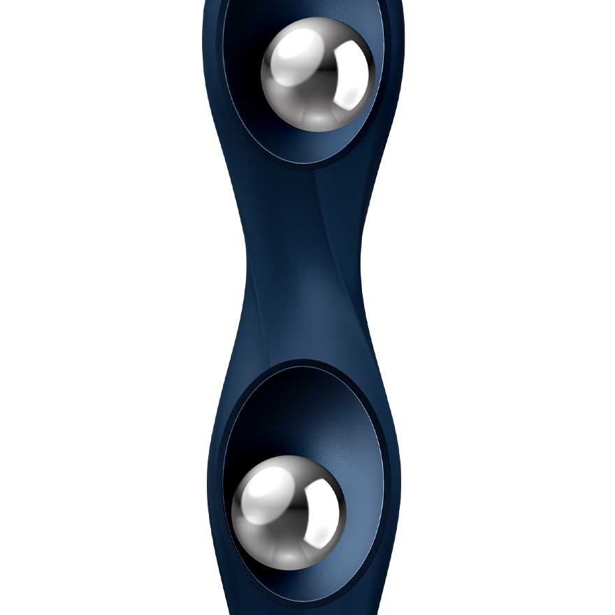 SATISFYER - GODE EN SILICONE DOUBLE BALL-R GRENAT
