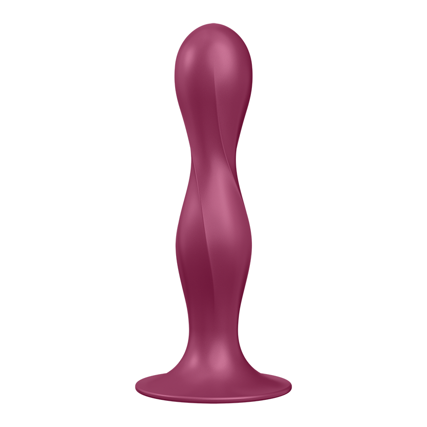 SATISFYER - GODE EN SILICONE DOUBLE BALL-R GRENAT