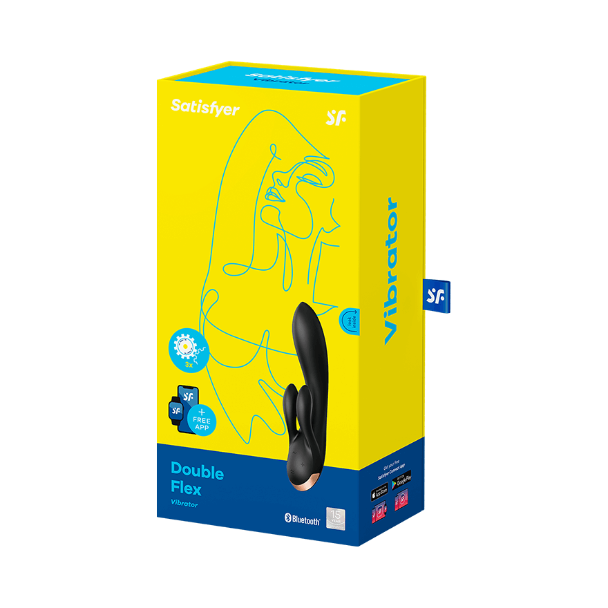 SATISFYER DOUBLE FLEX VIBRADOR APP - BLANCO