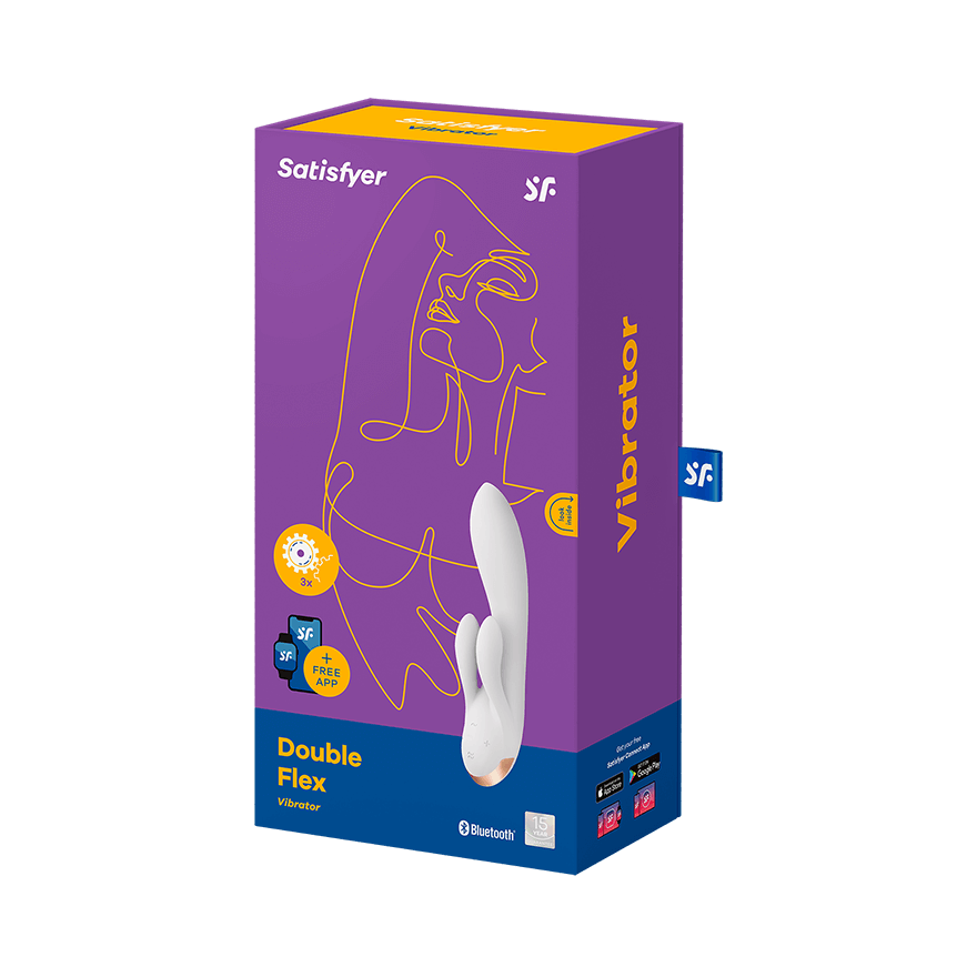 SATISFYER DOUBLE FLEX VIBRADOR APP - BLANCO