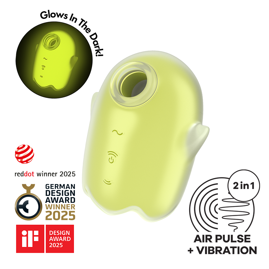 SATISFYER - GLOWING GHOST AIR PULSE & VIBRADOR AMARILLO