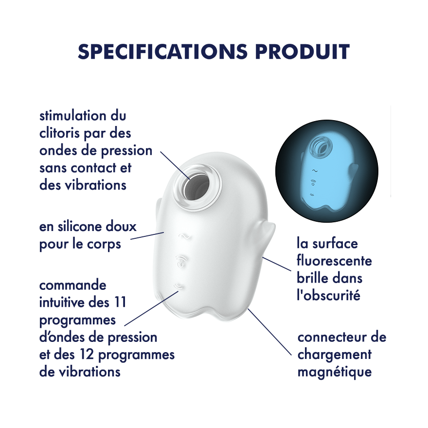 SATISFYER - GLOWING GHOST AIR PULSE & VIBRADOR AMARILLO