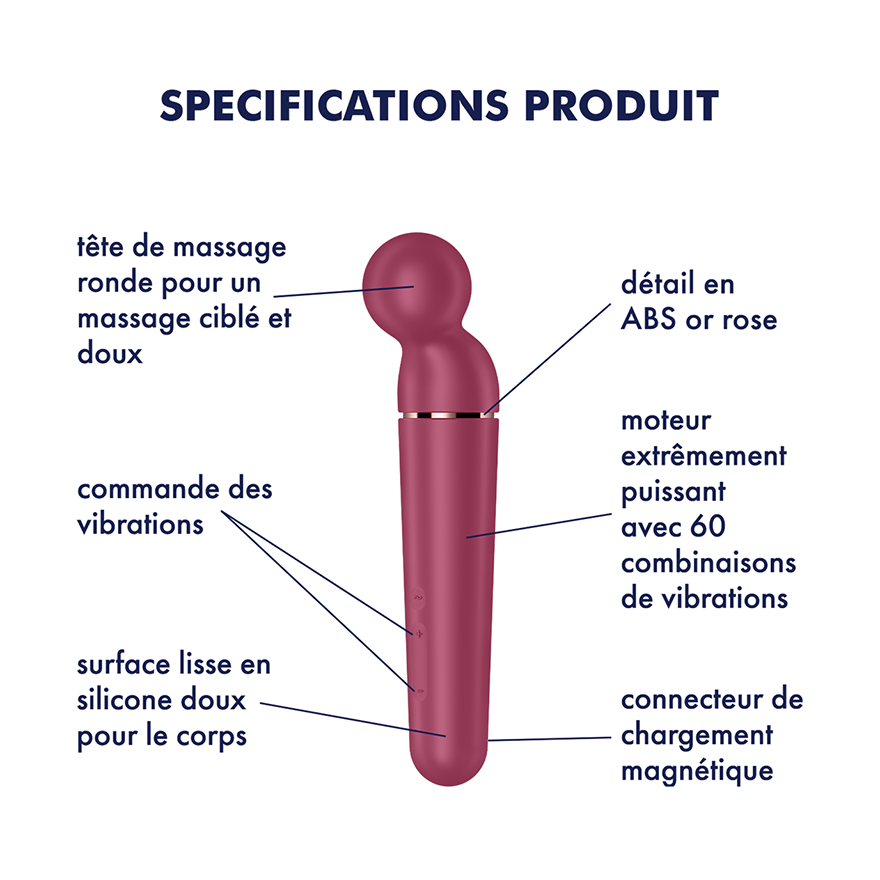 SATISFYER - PLANET WAND-ER VIBRATEUR MASSAGER BERRY