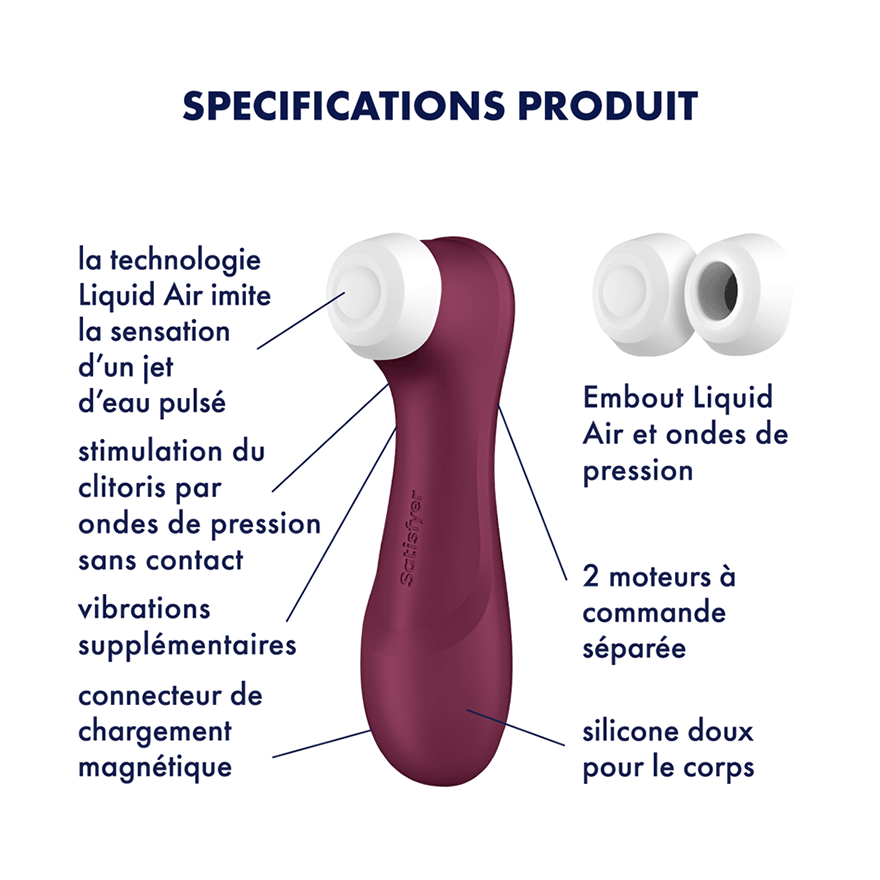 SATISFYER - PRO 2 GENERACIÓN 3 LIQUID AIR TECHNOLOGY GRANATE