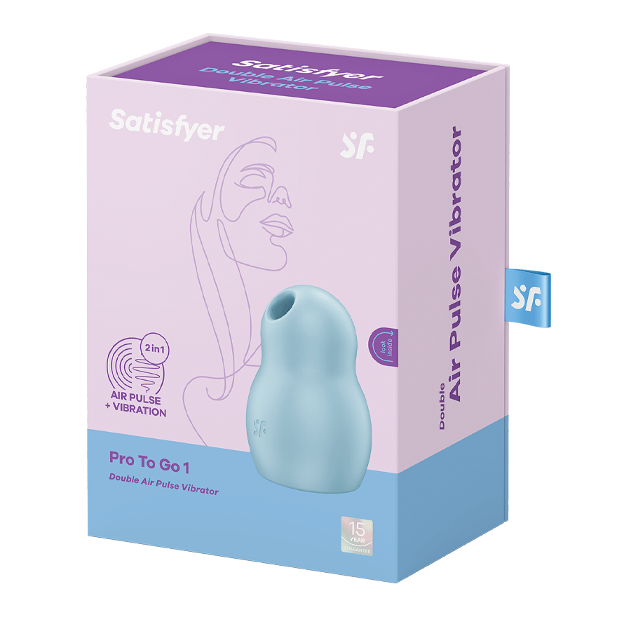 SATISFYER - STIMULATEUR ET VIBRATEUR DOUBLE AIR PULSE PRO TO GO 1 ROUGE