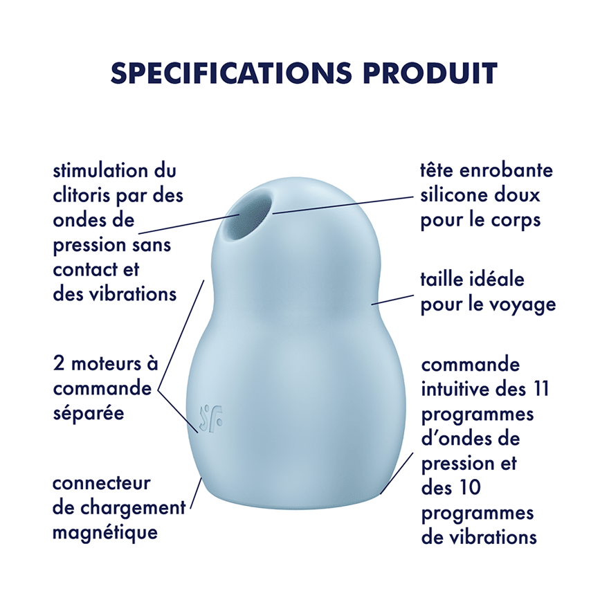 SATISFYER - STIMULATEUR ET VIBRATEUR DOUBLE AIR PULSE PRO TO GO 1 ROUGE