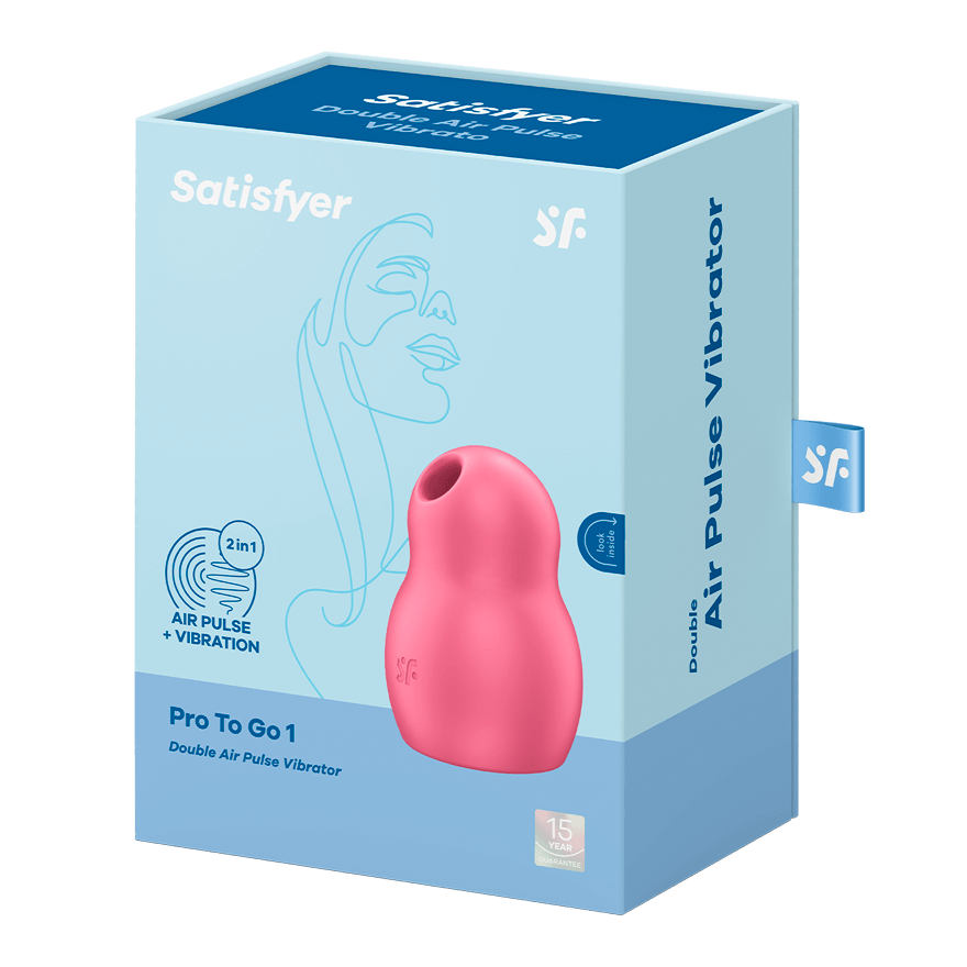 SATISFYER - STIMULATEUR ET VIBRATEUR DOUBLE AIR PULSE PRO TO GO 1 ROUGE