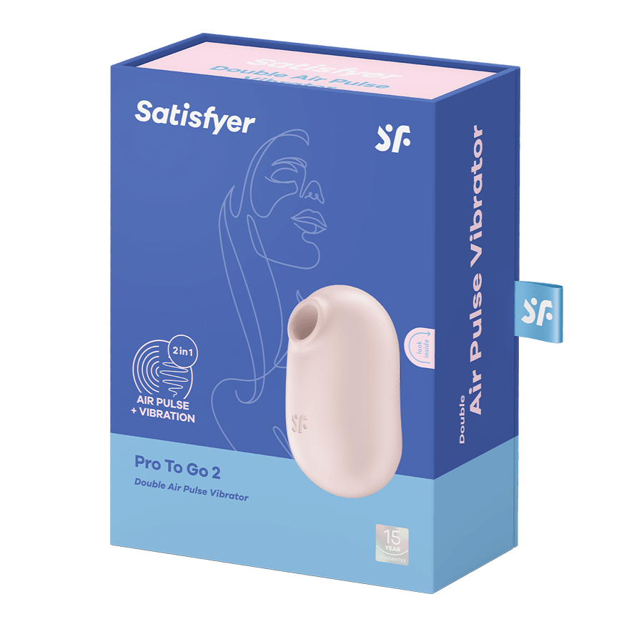 SATISFYER - STIMULATEUR ET VIBRATEUR DOUBLE AIR PULSE PRO TO GO 2 VIOLET