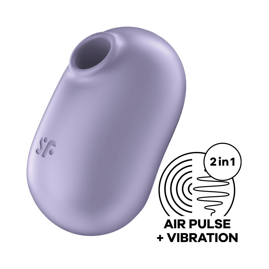 SATISFYER - STIMULATEUR ET VIBRATEUR DOUBLE AIR PULSE PRO TO GO 2 VIOLET