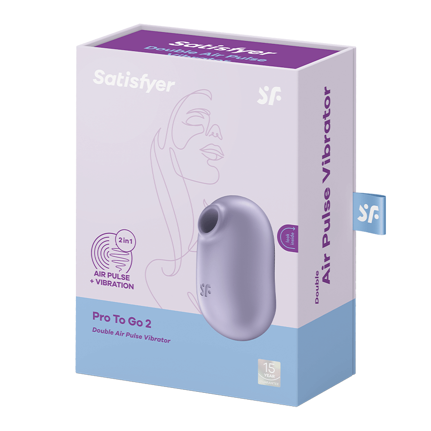 SATISFYER - STIMULATEUR ET VIBRATEUR DOUBLE AIR PULSE PRO TO GO 2 VIOLET
