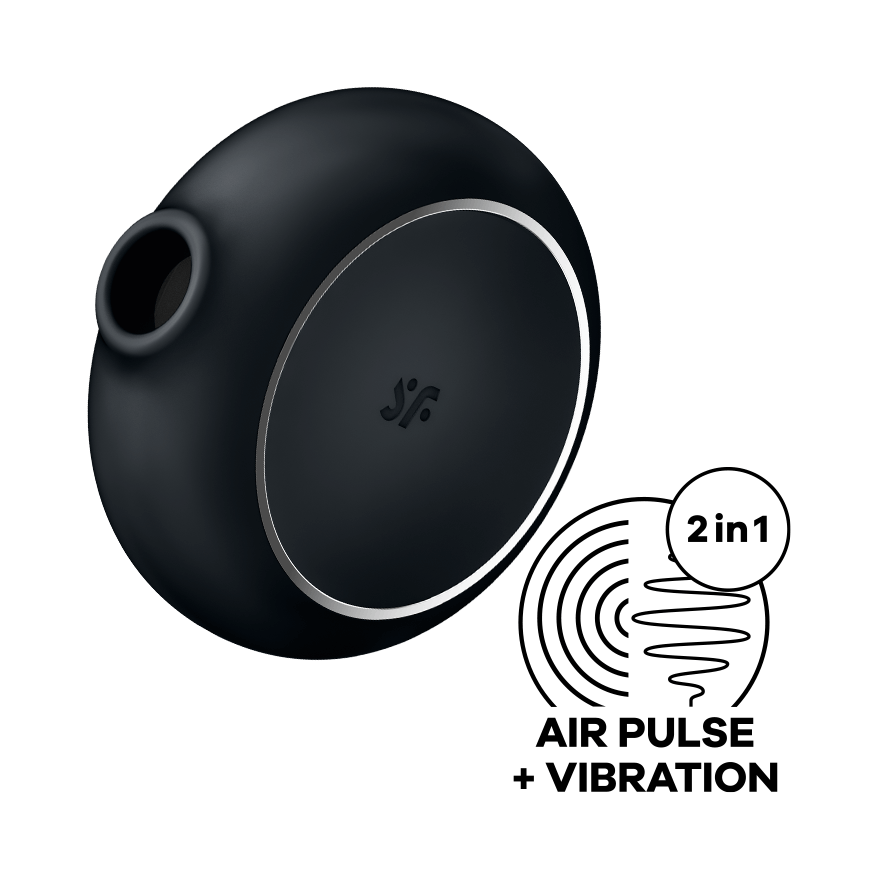 SATISFYER - STIMULATEUR ET VIBRATEUR DOUBLE AIR PULSE PRO TO GO 3 NOIR