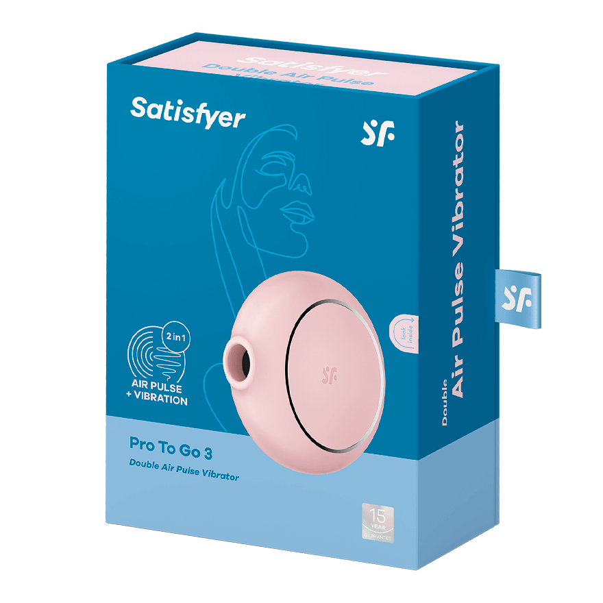 SATISFYER - STIMULATEUR ET VIBRATEUR DOUBLE AIR PULSE PRO TO GO 3 NOIR