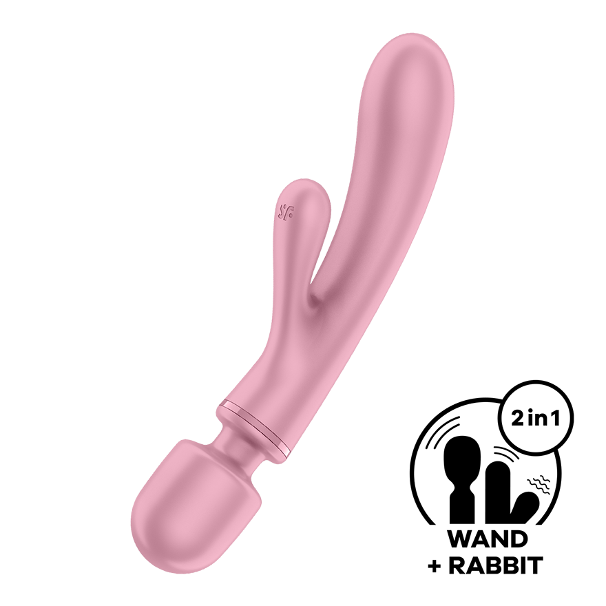 SATISFYER - TRIPLE LOVER MASAJEADOR VIBRADOR RABBIT ROSA
