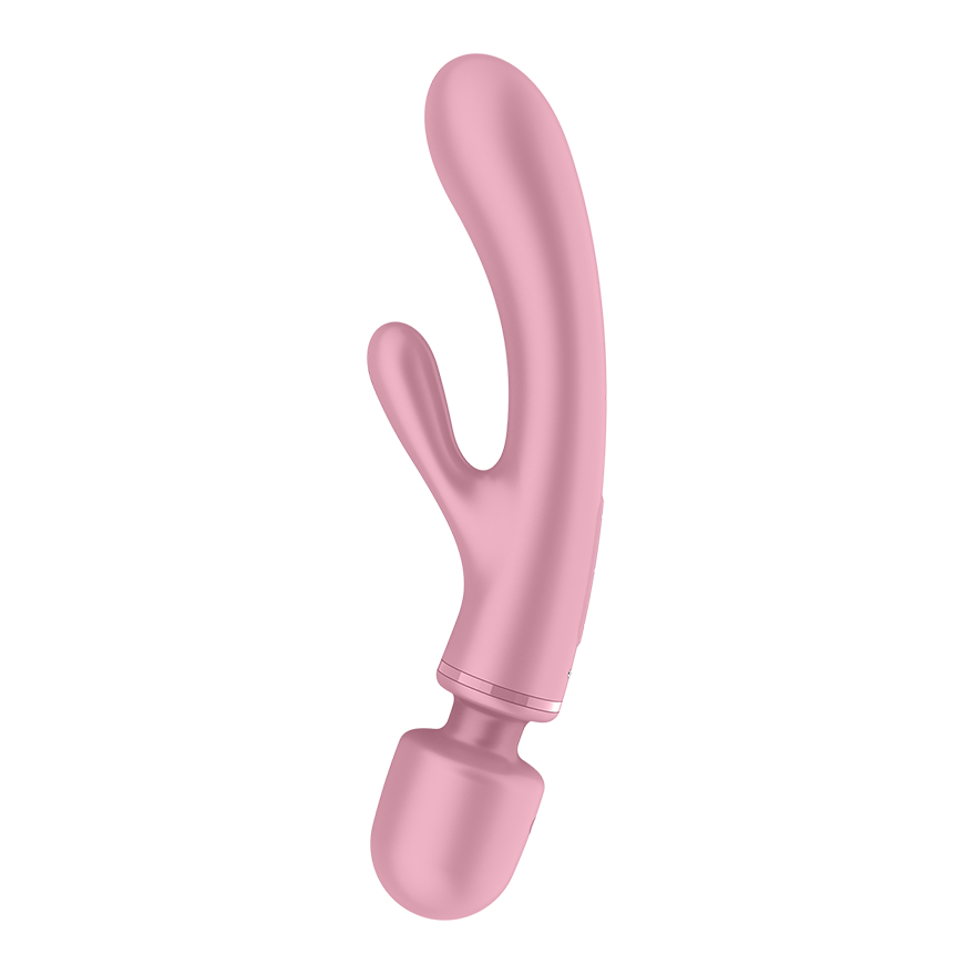 SATISFYER - TRIPLE LOVER MASAJEADOR VIBRADOR RABBIT ROSA