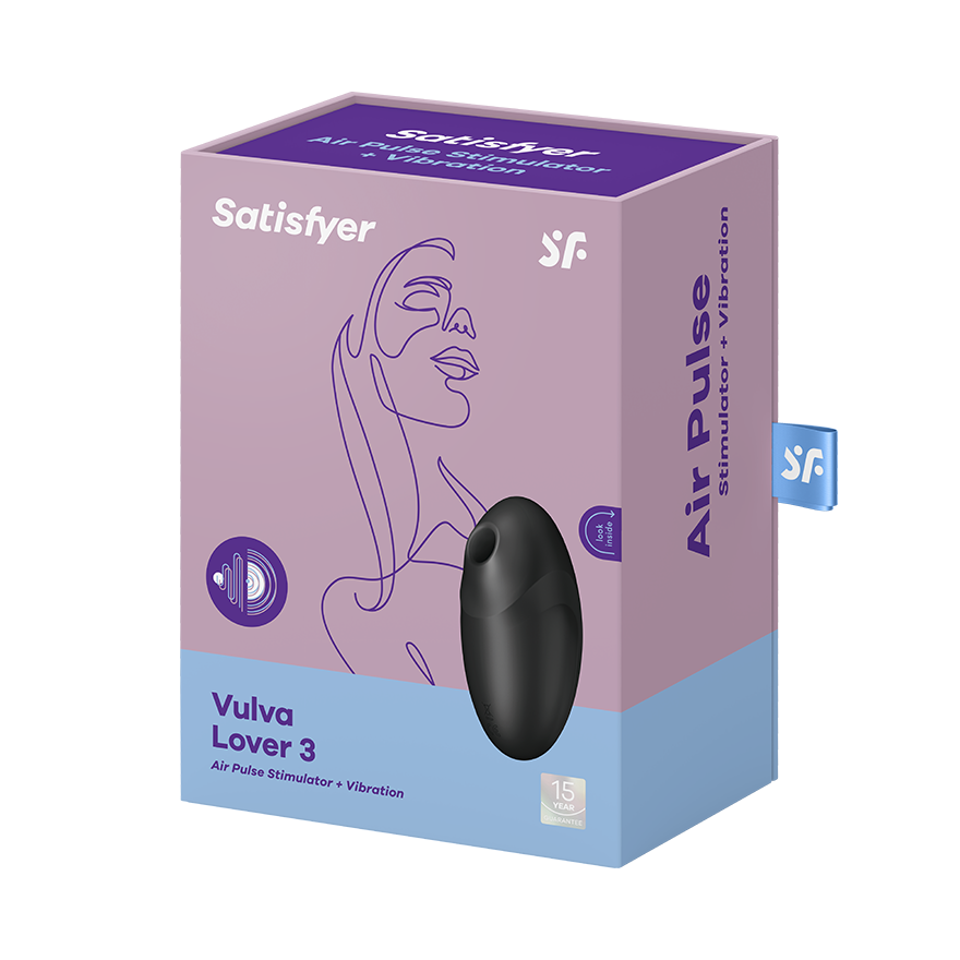 SATISFYER - VULVA LOVER 3 ESTIMULADOR Y VIBRADOR NEGRO