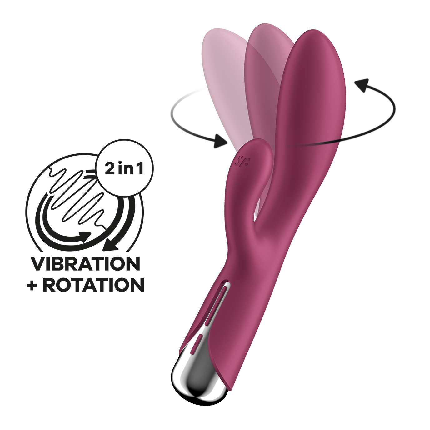 SATISFYER - SPINNING RABBIT 1 ESTIMULACION CLITORIS Y PUNTO G ROJO