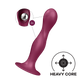 SATISFYER - GODE EN SILICONE DOUBLE BALL-R GRENAT