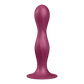 SATISFYER - GODE EN SILICONE DOUBLE BALL-R GRENAT