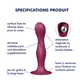 SATISFYER - GODE EN SILICONE DOUBLE BALL-R GRENAT
