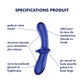 SATISFYER - GODE DOUBLE CRISTAL TRANSPARENT
