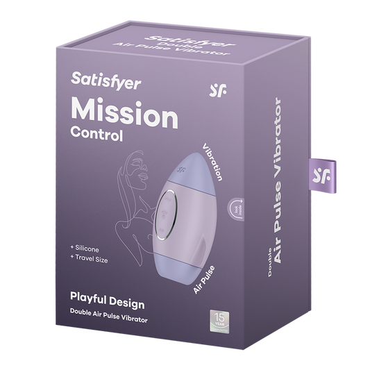 SATISFYER - MISSION CONTROL PETIT VIBRATEUR  DOUBLE IMPULSION LILAS