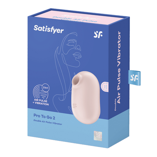SATISFYER - STIMULATEUR ET VIBRATEUR DOUBLE AIR PULSE PRO TO GO 2 VIOLET