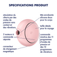 SATISFYER - STIMULATEUR ET VIBRATEUR DOUBLE AIR PULSE PRO TO GO 3 NOIR
