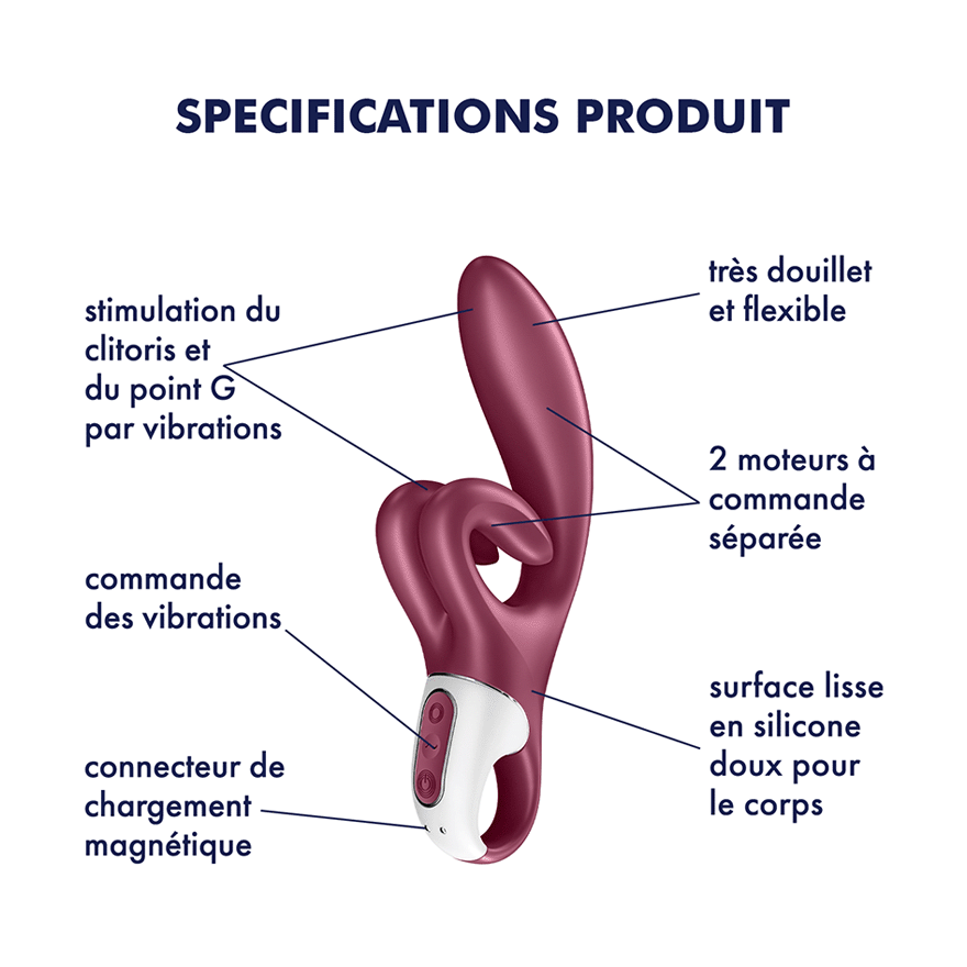 SATISFYER - TOUCH ME VIBRADOR RABBIT ROJO
