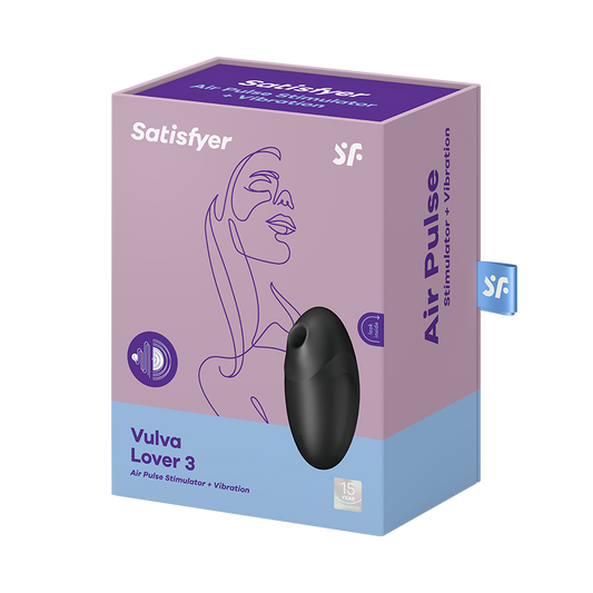 SATISFYER - VULVA LOVER 3 ESTIMULADOR Y VIBRADOR NEGRO
